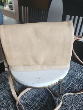 latico Cream Leather Flap Crossbody Bag